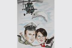 karykatura na spadochronie