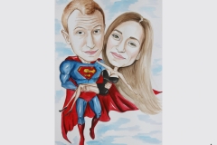 karykatura dla super chłopaka