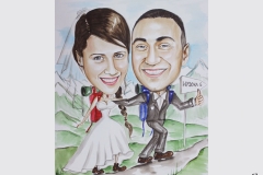 karykatura ślubna w górach