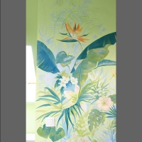 mural- egzotyczne kwiaty