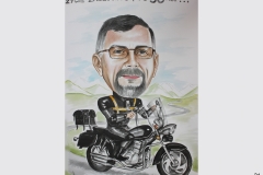 karykatura urodzinowa na motorze