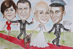 Karykatura dla rodziców w dniu ślubu