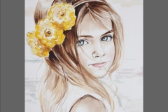 portret dziewczynki - akwarela