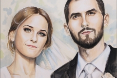 portret ślubny akwarela