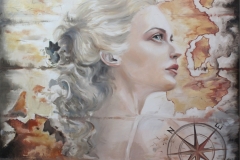 portret z mapą