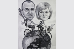 karykatura na rocznicę na tandemie